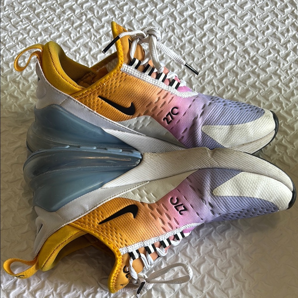 Nike Purple and Orange Sneakers with Gradient Design